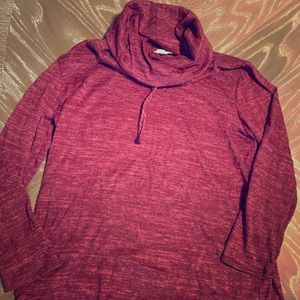 Maroon pullover with front pocket
